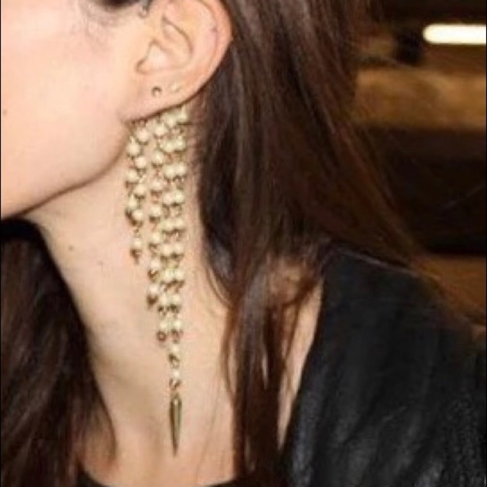 Pearl‎ Ear Cuff Non Pierced Earrings with Spike